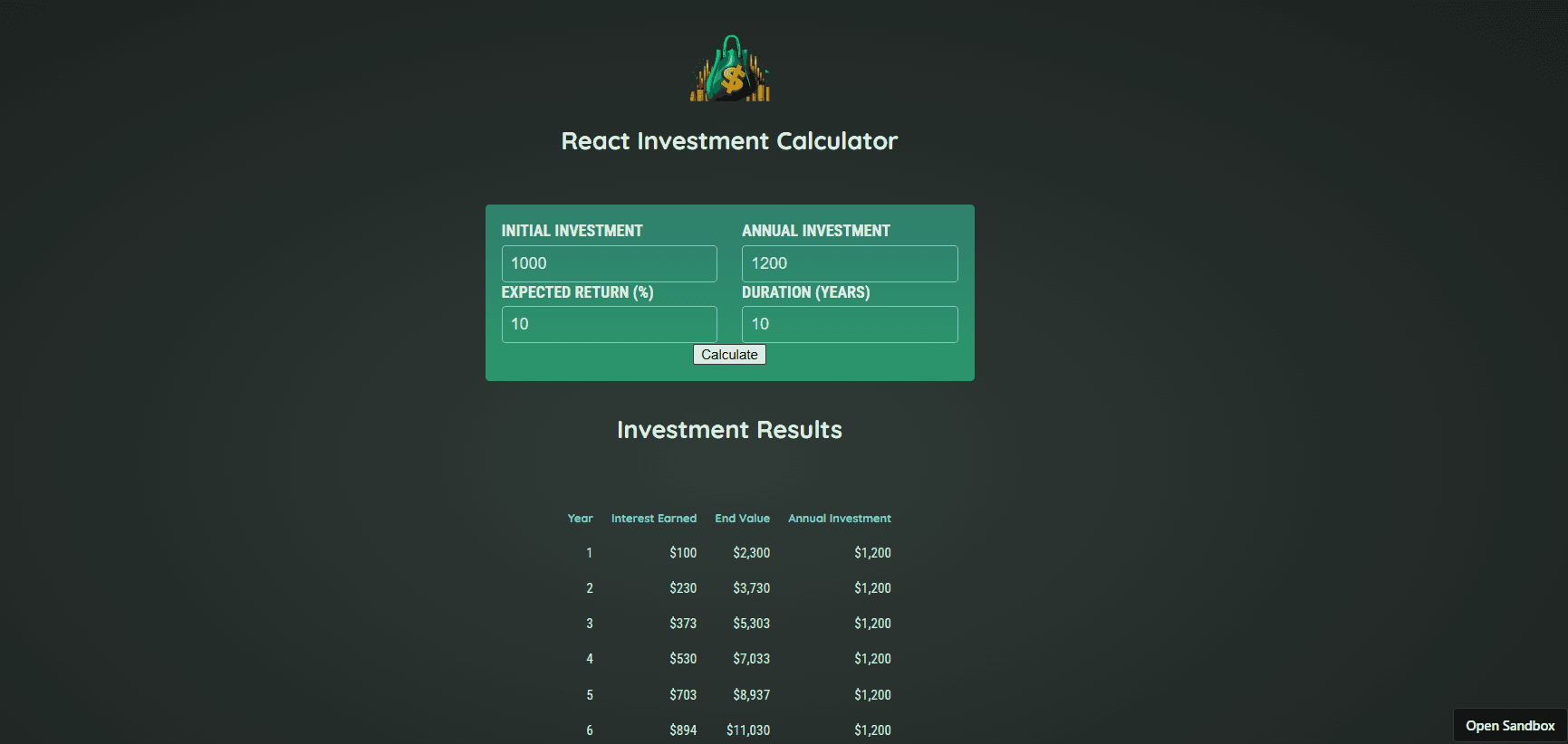 Creating a User-Friendly Investment Calculator